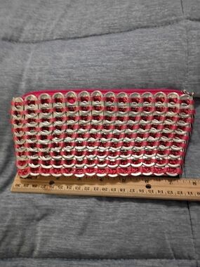 Pink and Silver Y2K Pop-Top Wristlet Pouch Escama Studio